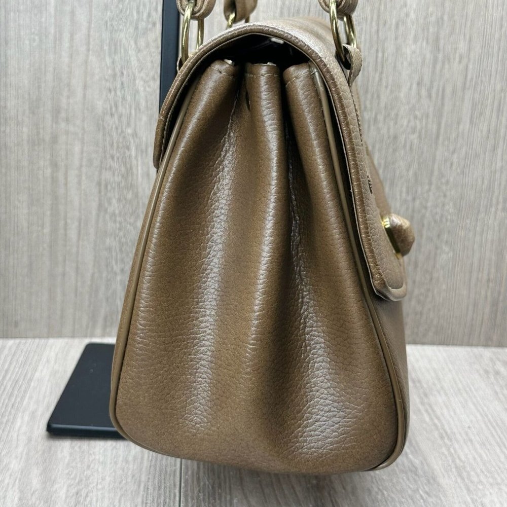 Vintage Jaclyn USA Shoulder Bag Womens Stand Alone Turn Lock Gold Plated Brown - Picture 5 of 11